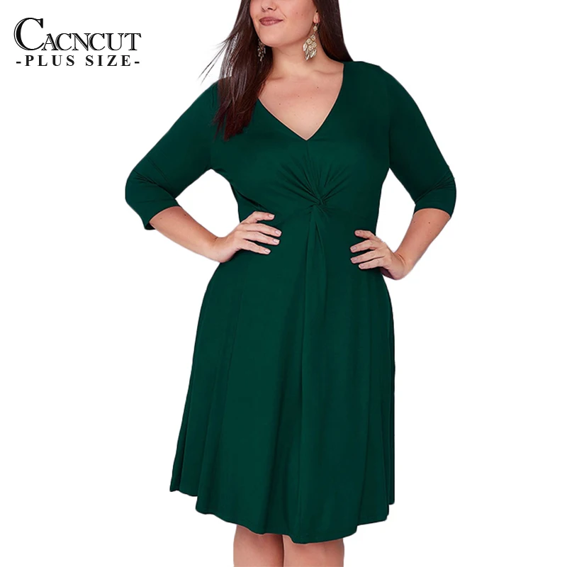 Beste Lente Zomer Plus Size Jurk Bandage Geplooide Vrouwen Sexy Party jurken Gedrapeerde Voorkant Half Mouw Grote Grote Maat Vestidos 6XL 2018