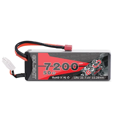 GOLDBAT 7200mAh LiPo батарея для RC 2S 50C LiPo 7,4 V с декантами T Разъем для RC автомобиля грузовик Танк Losi Traxxas Slash Truggy - Цвет: Deans T Plug