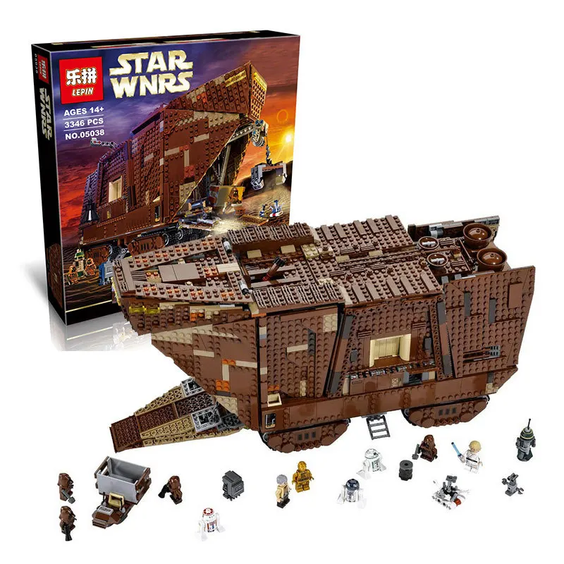 LEPIN 05038 Star Wars 3346Pcs Force Awakens Sandcrawler Minifigures Building Blocks Brick Toys Compatible with Legoe