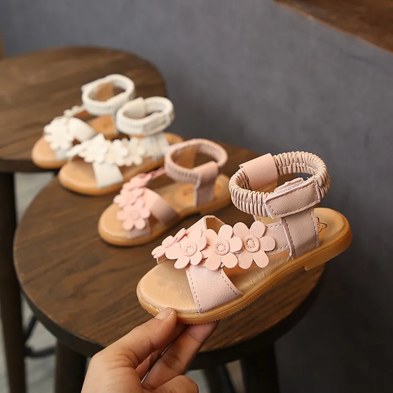 Children Shoes Summer Kids Sandals Lovely Flower Shoes Fashion Girl Sandals Magic Toddler Baby Shoes For Kiads