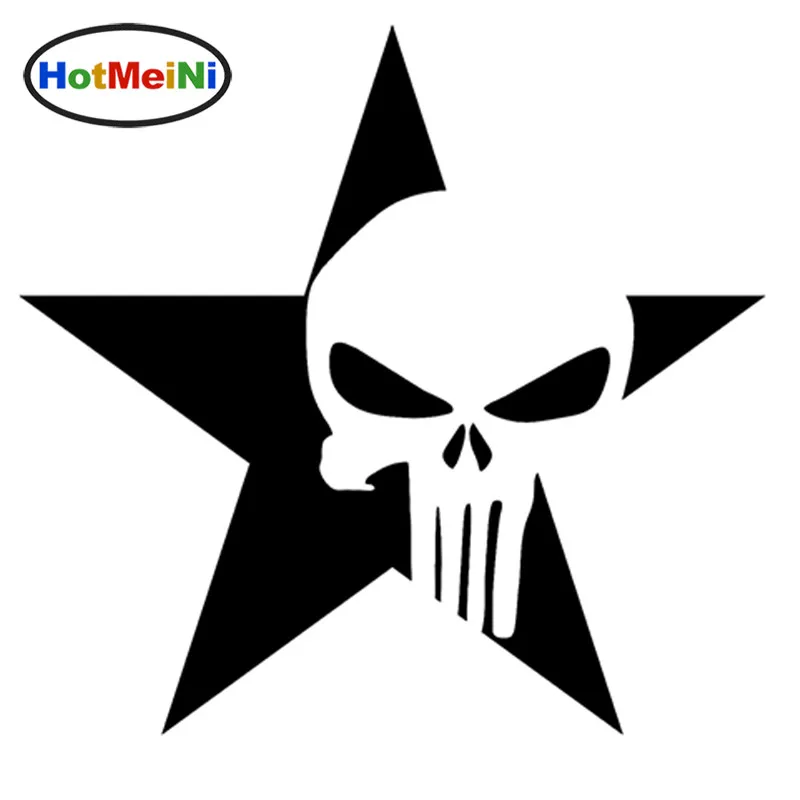 

HotMeiNi 13CM*12.5CM Punk Star Skull Vinyl Decals Car Stickers Guitar Rock For Car window Truck SUV Bumper Laptop Locker Glass