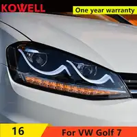 Kowell車スタイリング用vw golf7ヘッドライトゴルフ7 mk7 ledヘッドライトdrlレンズダブルビームh7 hidキセノンバイキセノンレンズ