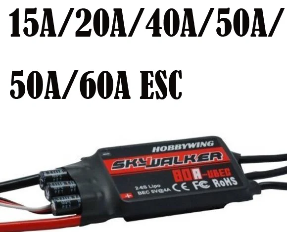 

Hobbywing SKYWALKER ESC 2 - 6s 15A/20A/40A/50A/60A/80A Speed ControllerUBEC Brushless RC HeliCopter Airplane Quadcopter