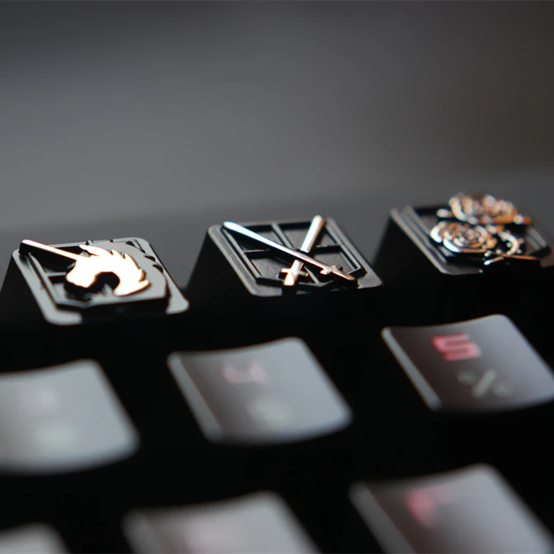Ataque em Titan Mecânico de Alumínio Keycap para Personalização para pc Keycap Anime Zinco-teclado Teclado Mecânico r4 Altura - Imagem 4