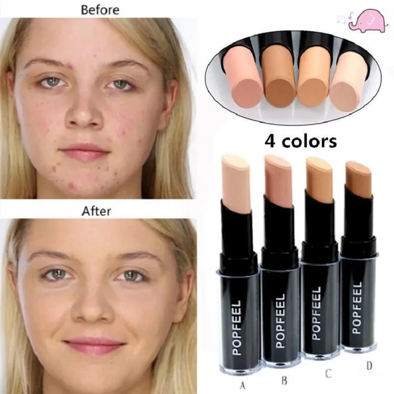 

POPFEEL Face Concealer Cream 4 Colors Makeup Convenient Pro Eye Concealer Cream Perfect Cover Makeup Corretivo Maquiagem