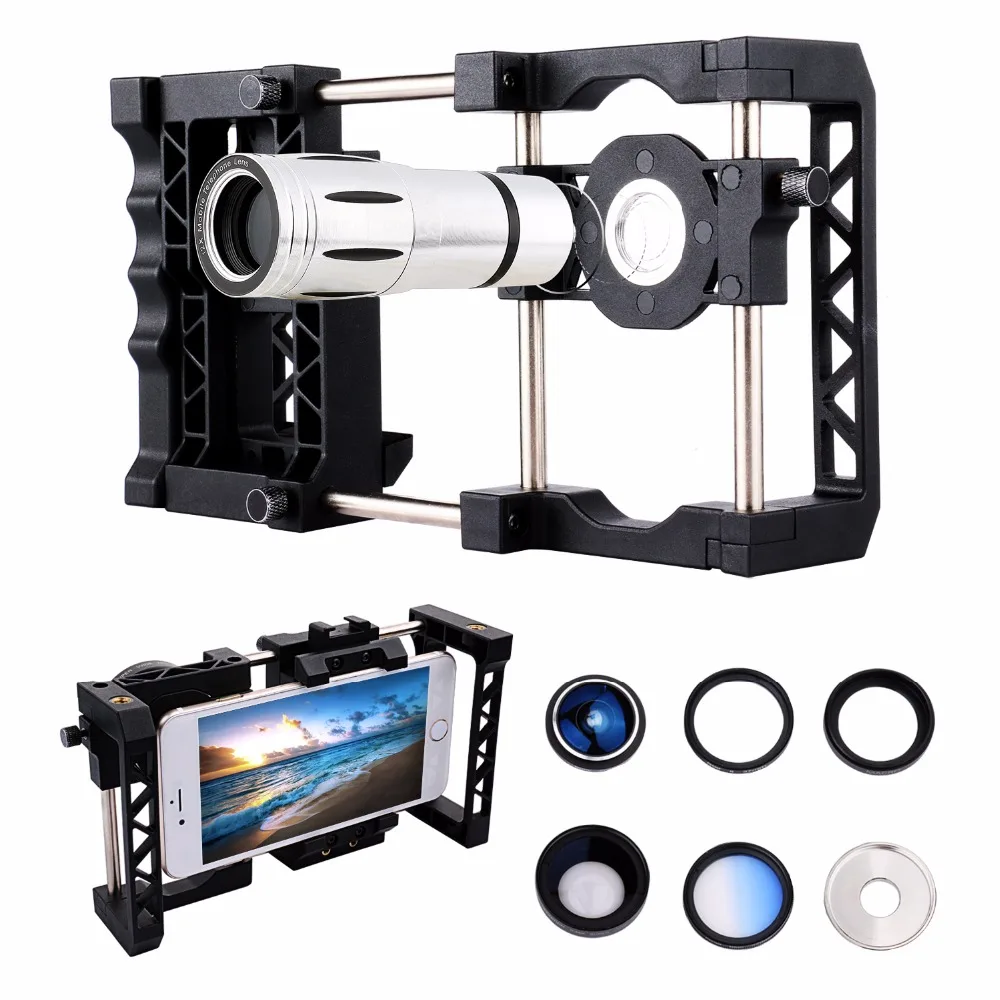 Phone Mount Holder Stabilizer Grip Cage System + Telescope