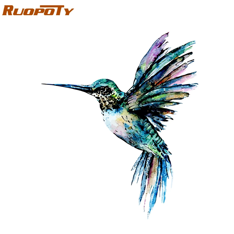 

RUOPOTY Frame Colorful Bird DIY Painting By Numbers Acrylic Paint On Canvas Painting Animals Coloring By Numbers For Home Decors