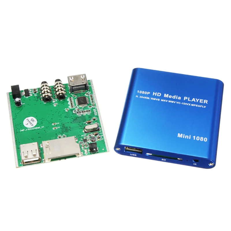 LEORY 1080P Mini HDD Media Player HDMI AV USB HOST Full HD con tarjeta MMC SD Reader H.264 MKV AVI
