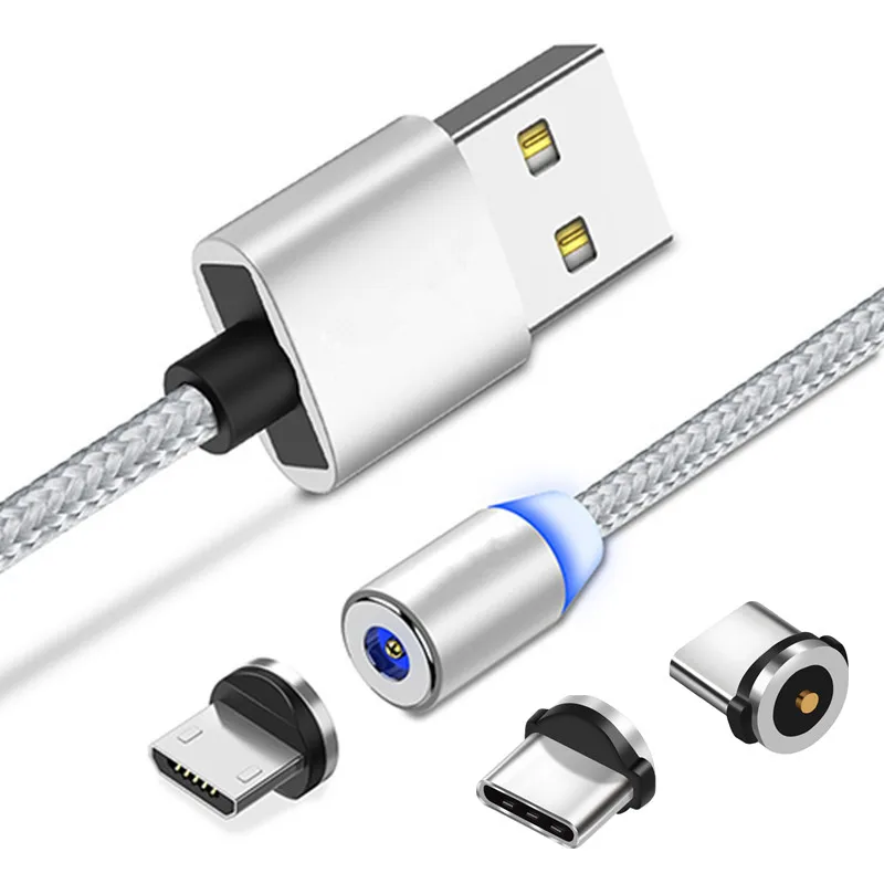 Магнитный кабель Micro USB type C с магнитным зарядным устройством для samsung A7 A10 A50 A90 sony
