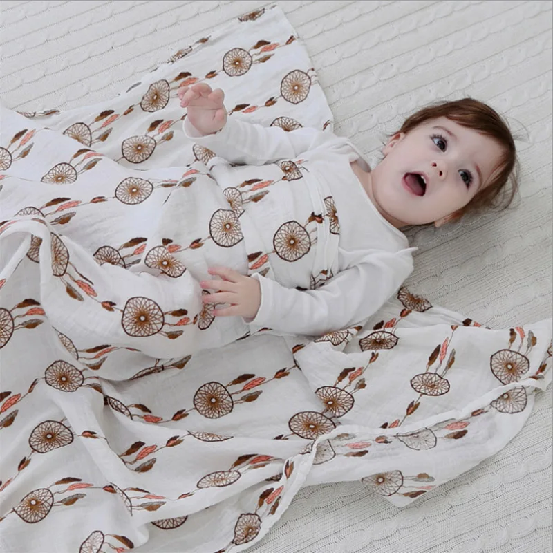 

Kids Muslin Swaddling Blankets Multifunctional Baby Blanket Receiving Blankets Baby Batch Towel Cotton Soft Newborn Burp Cloths