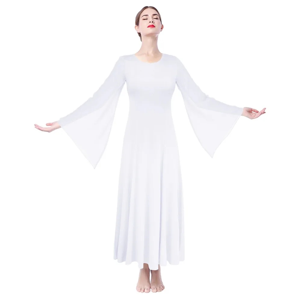Элегантная женская плиссированная Асимметричная хвалебная туника для танцев для балета хвалебное платье миди на одно плечо Туника литургическая танцевальная одежда