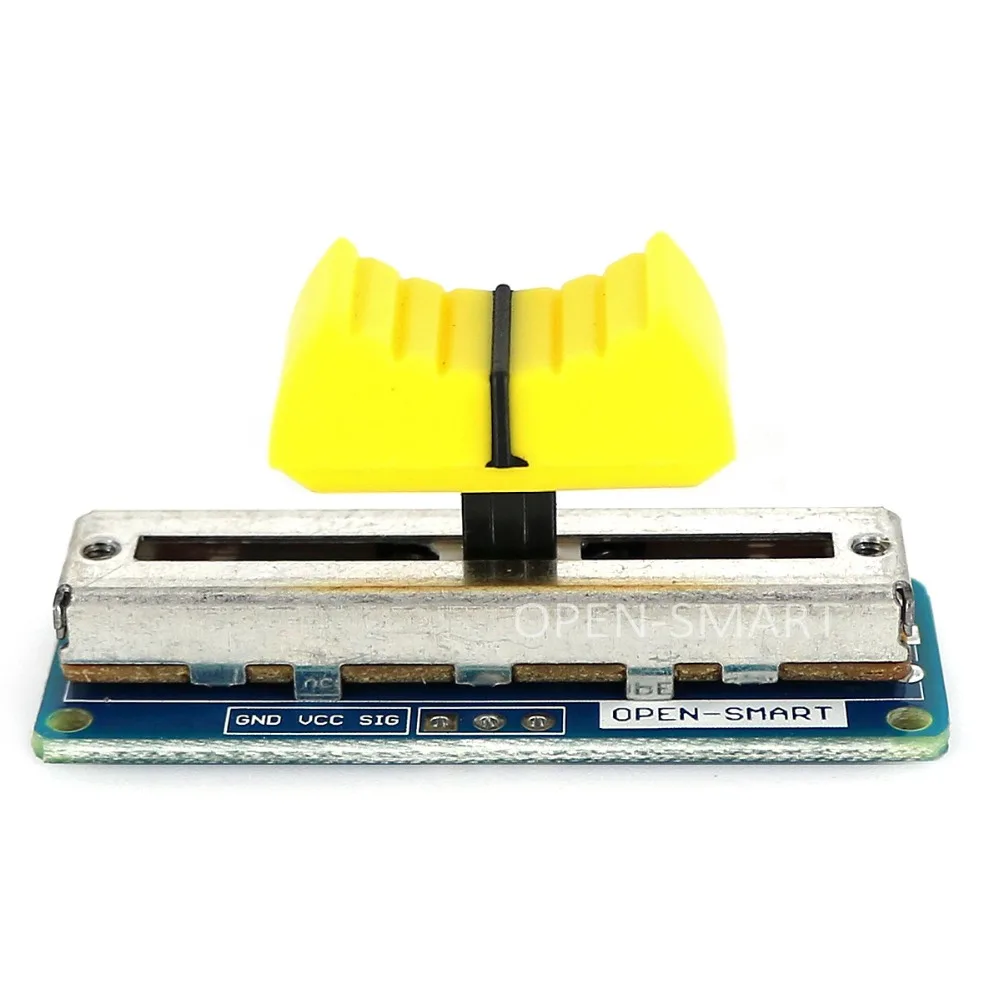 

OPEN-SMART Slide Potentiometer Sensor Module Breakout Board Great for Amplifier DIY Light and Volume Control for Arduino -Yellow