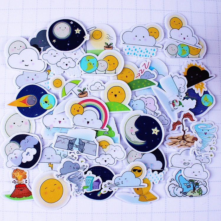 

40pcs Creative Kawaii Self-made Weather Expression Stickers Beautiful Stickers /decorative Sticker /DIY Craft Photo Albums
