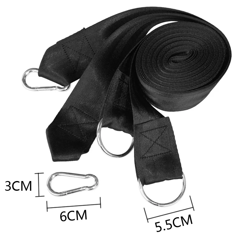 Essential Can Hold 200kg OutDoor Camping Hiking Hammock Hanging Belt Hammock Strap Rope with Metal Buckle Load Bind Rope