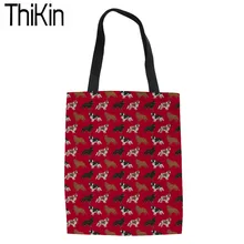 THIKIN женские матерчатые хозяйственные сумки кавалер король Шарль собака спаниеля сумки с принтом сумки модные Многоразовые Складная сумка на плечо