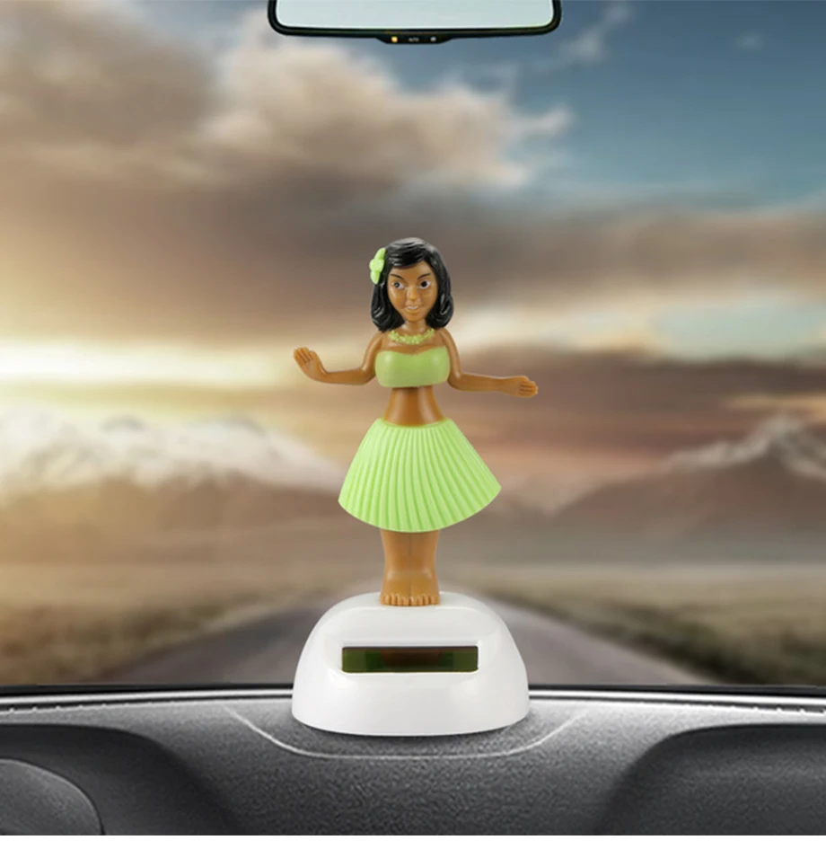 Car Ornament Dancing Hula Girl Swinging Bobble Toy Gifts Automobiles Decoration Auto Interior Home Decor Solar Girls Accessories (1)