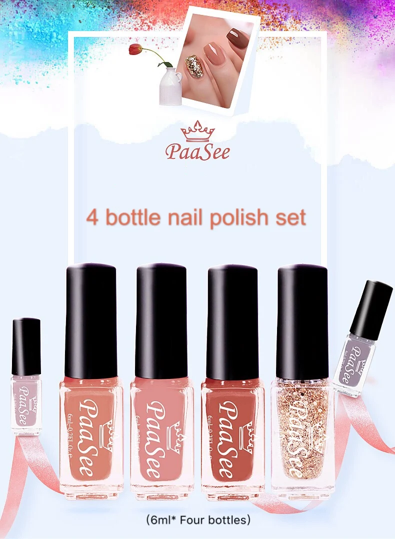 

6ml 4 bottles set gel polish set all for manicure semi-permanent Vernis topcoat UV LED gel varnish soak nail art gel nail polish