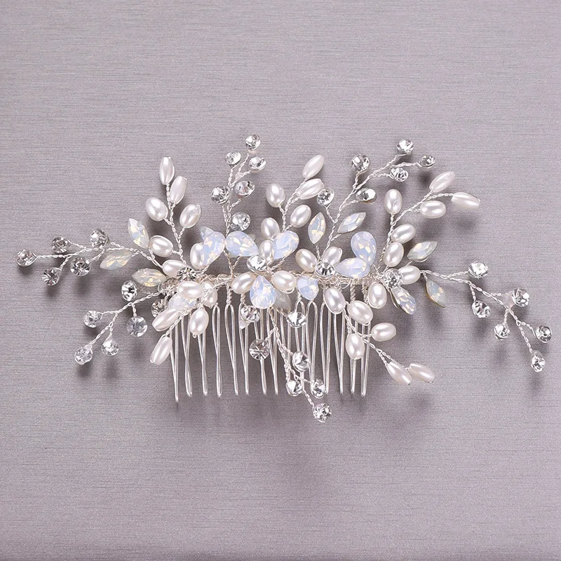 

New Arrival Crystal Hair Comb Elegant Pearl Rhinestone Bridal Wedding Hair Accessories