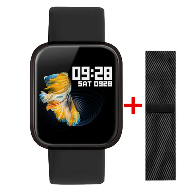 Женские IP68 Водонепроницаемые Смарт-часы P70 P68 Bluetooth 4,0 Смарт-часы для Apple IPhone LG монитор сердечного ритма фитнес-трекер - Цвет: Черный