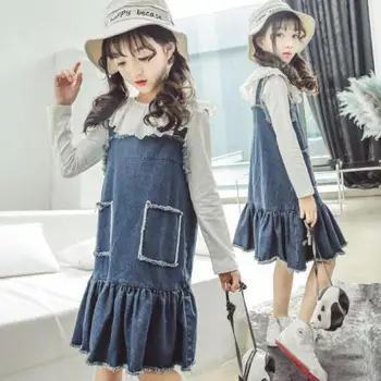 

2020 Baby Girls Clothes Set Outfits T-shirts + Denim Dress Suits For Kids Autumn Toddler Girls Clothing Set Conjunto Infantil 12