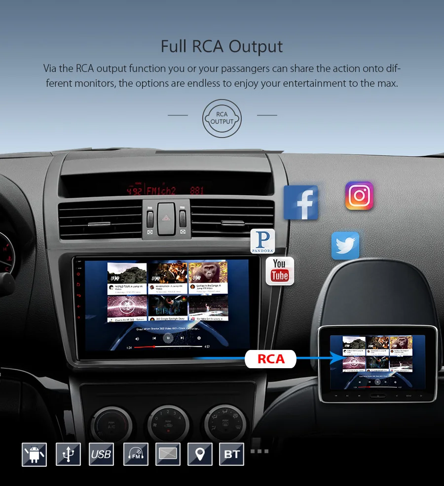 9 "Android 7 1 автомобильный стерео радио плеер RCA GPS WIFI Canbus OBD без DVD для MAZDA 6/6 Ultra 2008 2009