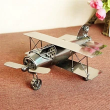 3 tipos de Avión Vintage de Metal modelo de avión de Año Nuevo regalos para niños decoración del hogar manualidades ruedas de colección se pueden mover