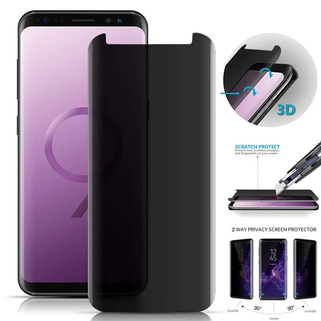 Изогнутое противошпионское закаленное стекло 3D для Samsung Galaxy S9 S8 Plus Note 8 9 s9 s8 защита