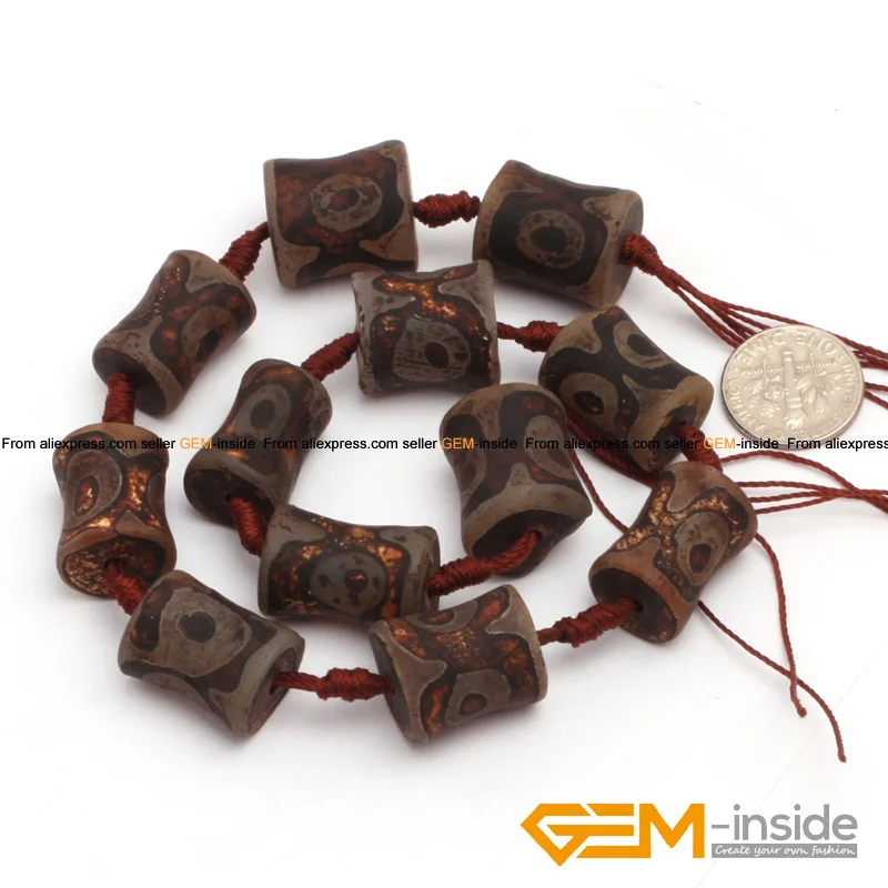 

16x18mm Bamboo Vintage Dzi Beads Tibet agat 12 Pcs DIY Loose Beads For Jewelry Making Beads Wholesale !