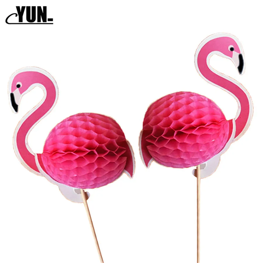10pcs Baking Cake Decoration Card Insert Pineapple Three-dimensional Flamingo Sign Dessert Table Layout Wedding Decoration 8D (28)