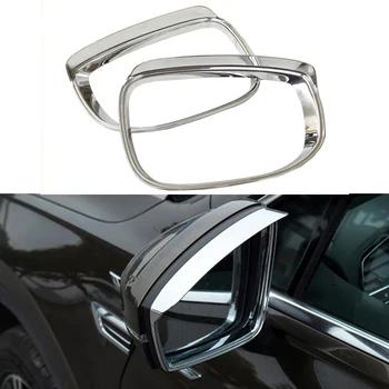 

2PCS ABS Chrome Rear View Rearview Side Glass Mirror Cover Rain Shield Sun Visor Trim For Mazda CX-5 CX5 2017 2018