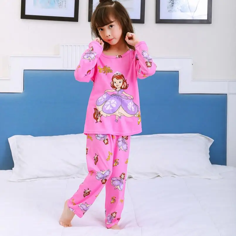 Hot Children Pajamas Set 2pcs Long Sleeve Sleepwear Sets Growing Girls Pyjamas Kids Cotton Long