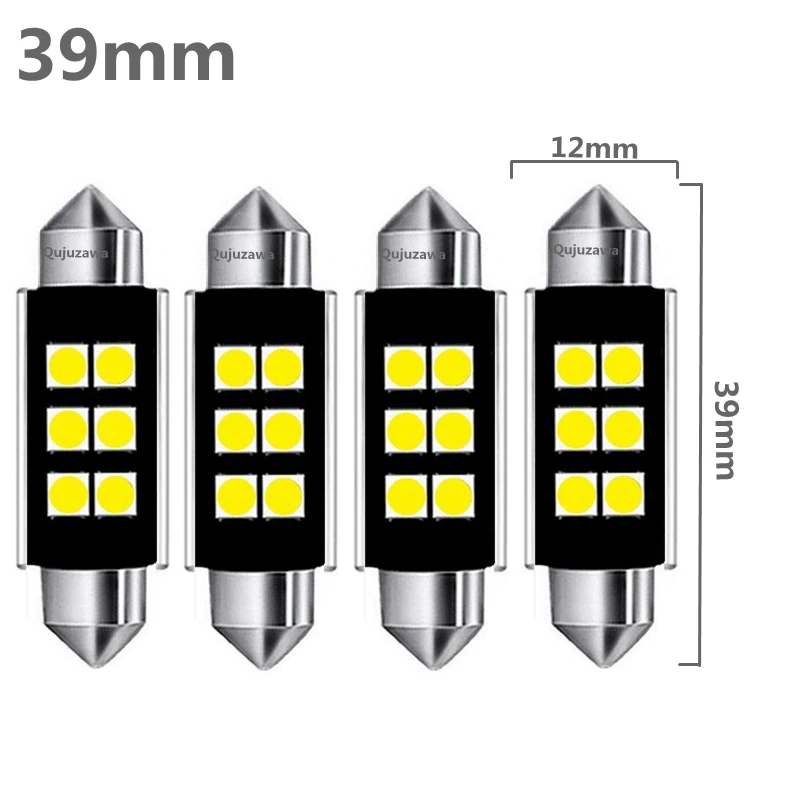 4 шт. 31 мм 36 мм 39 мм 41 мм новейшие супер яркие 3030 светодиодные лампочки C5W автомобильный купольный свет Canbus без ошибок авто лампа для чтения в помещении - Испускаемый цвет: 39mm