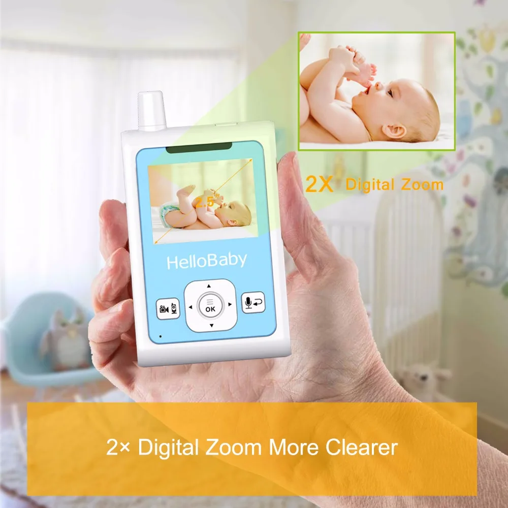 Jual HelloBaby HB25 Wireless Video Bayi Monitor dengan Dua arah Bicara Audio, Motion Detection Video Recording, Night Vision Kamera Beli HelloBaby HB25 Wireless Video Bayi Monitor dengan Dua arah Bicara Audio, Motion Detection Video Recording, Night Vision Kamera