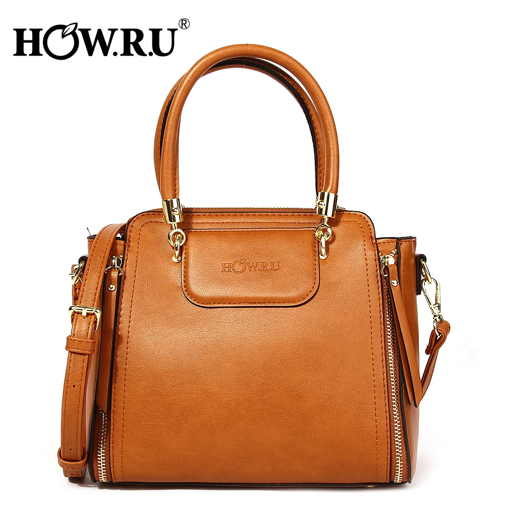 

HOWRU Vintage Brown Women Shoulder Bag Female Causal Totes for Daily Shopping Business High Quality Crossbody Dames Handbag 2019