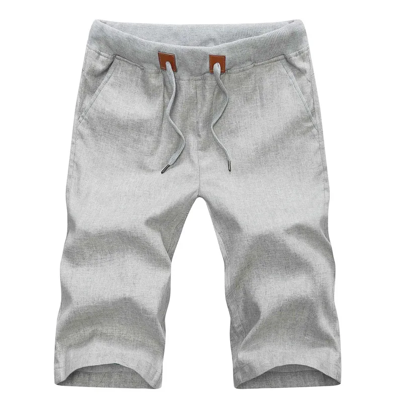 

2019 Summer Casual Linen Men Short Pants Solid Slim Comfortable Beach Mens Bermuda Shorts