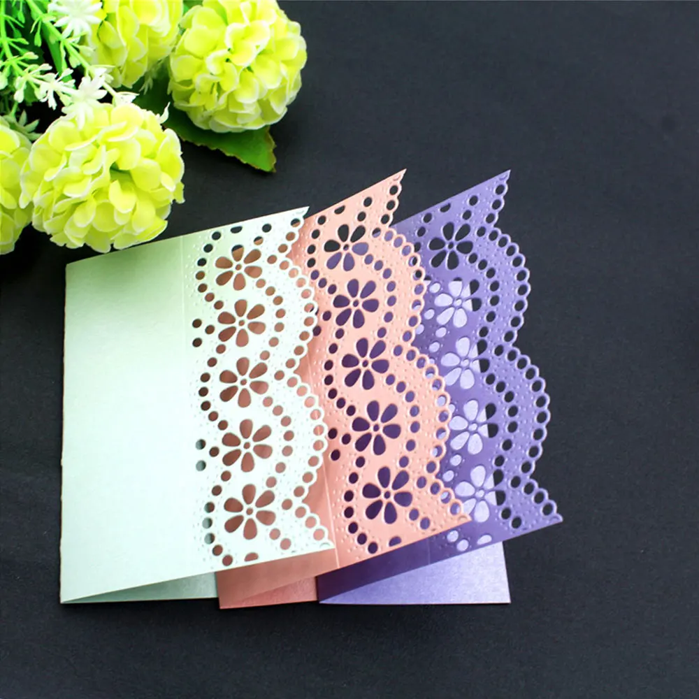 Poinsettia Flower Floral Leaves Dot Border Edge Lace Metal Cutting Dies Embossing Scrapbooking Paper Card Making DIY Decor Card