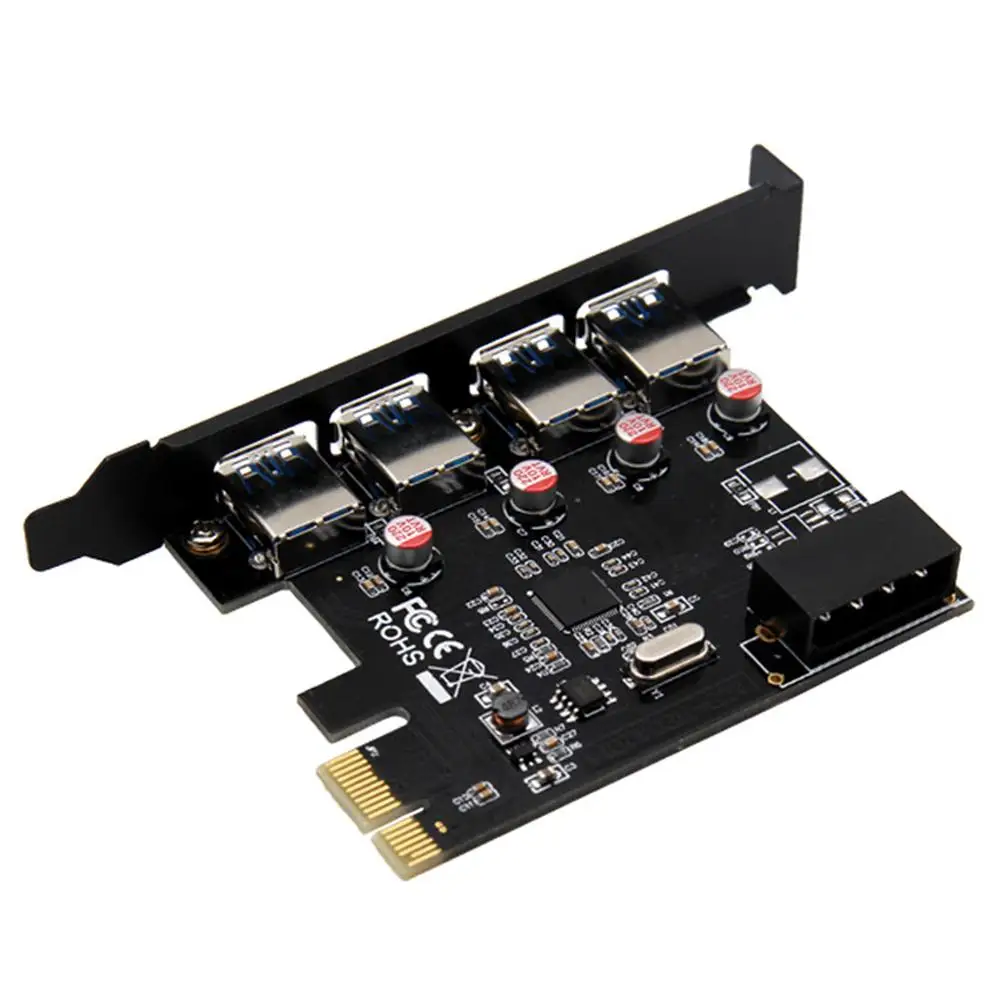 

4 Ports Desktop Computer Rear Panel PCI-E to USB 3.0 Hub Expansion Card Adapter Good quality