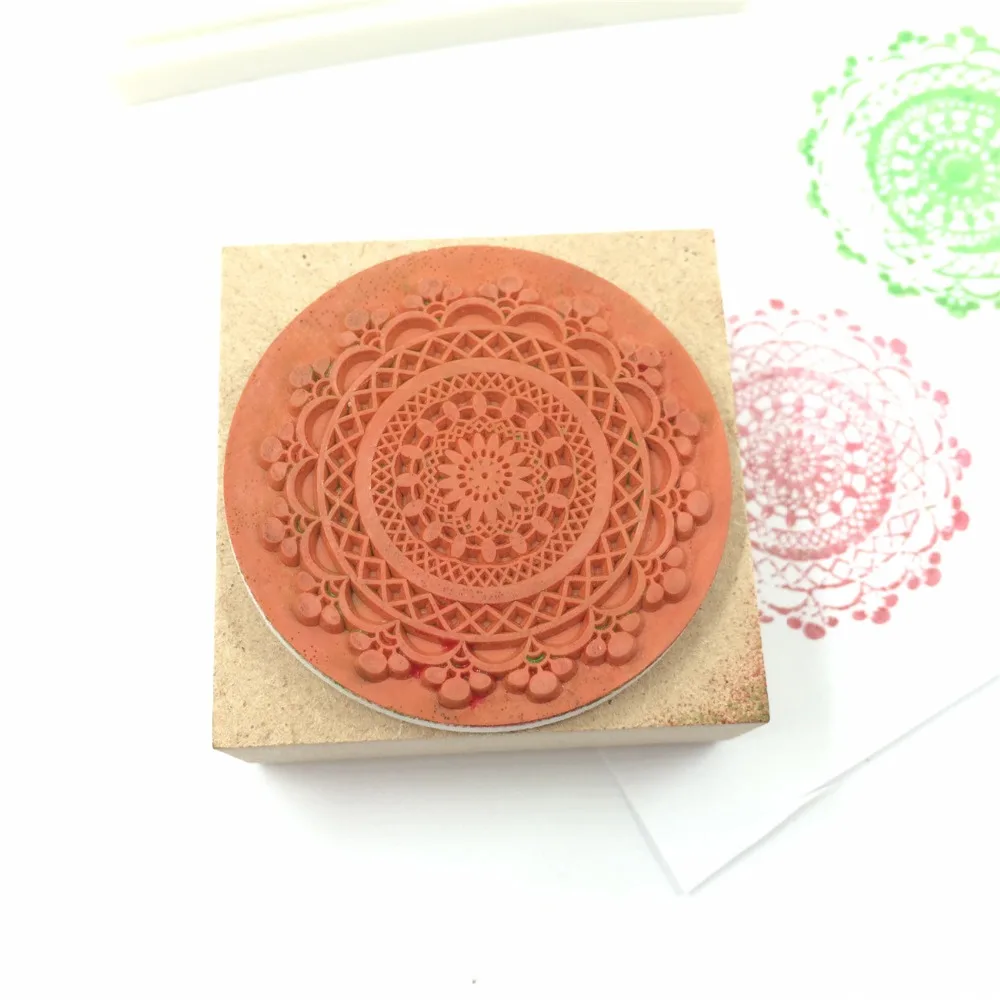 3 style Lovely Retro Vintage Lace Wooden Rubber Stamp Scrapbook DIY