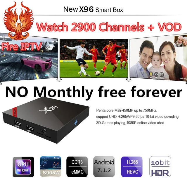 Special Price X96 tv box Android 7.1 Fire iptv italia France Germany UK USA  smart tv box android tv box 4K Media Player X 96 set-top box