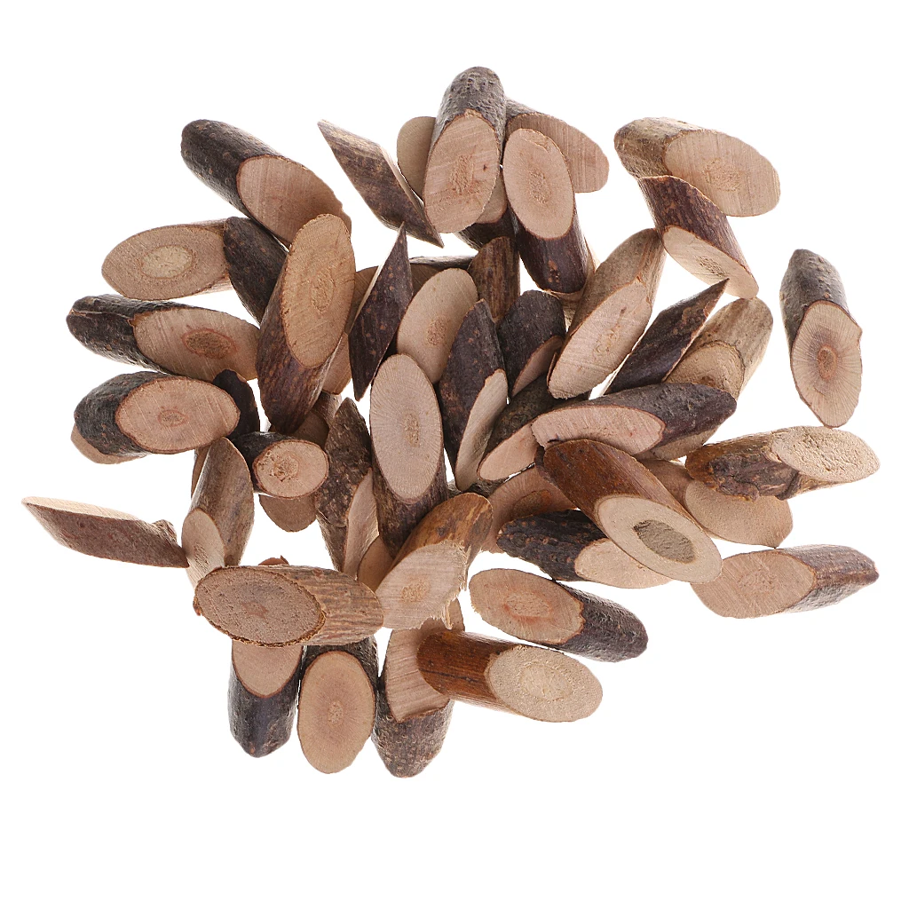 

100pcs Natural Wood Oval Log Slices Tree Bark for Wedding Centerpieces Table Decoration
