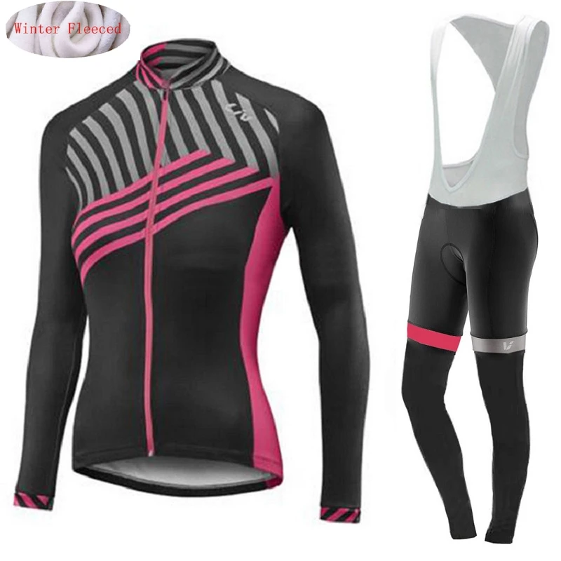 LIV зимний женский комплект из термофлиса для велоспорта, Джерси, комбинезон, ropa ciclismo invierno, велосипедная одежда, теплый костюм для велосипеда