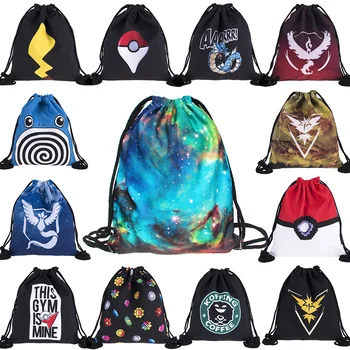 

Cool 1Pcs Elf Series Starry Sky Alien Draw String Bag Travel Drawstring Pocket Pokemon Bag Drawstring Backpack Pikachu Schoolbag