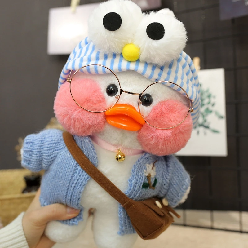 New Hot 30CM Kawaii LaLafanfan Cafe Duck Plush Toy Cartoon Animal Cute Doll Soft Hair Filled Children Dolls& stuffed Toys Gifts - Цвет: TOY169-11