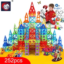 New 252pcs Mini Magnetic Designer Construction Set Model Building Toy Plastic Magnetic Blocks Educational Toys For