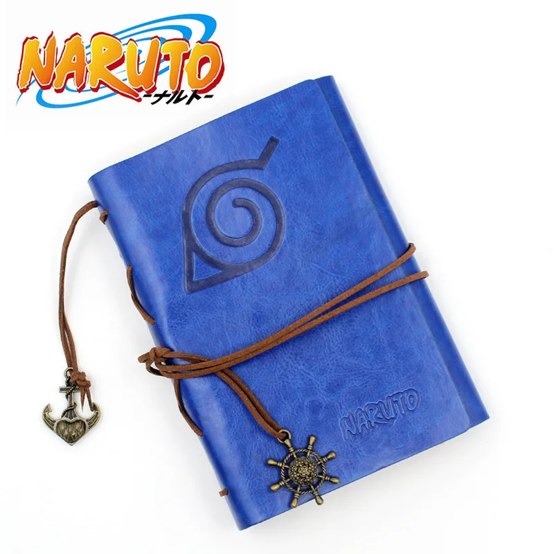 

Naruto Sailor Moon Dragonball Vintage Notebook PU Jotter Death Note Zelda One Piece Tokyo Ghoul Cosplay Props Pikachu Work-Book