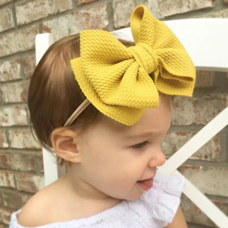 

Cute Baby Girls Hairband Soft Hairband Bowknot Headwear Girl Hair Accessories Elastic Band