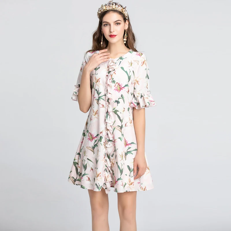 XF Verstoorde Boho Italië Model Ster Franse Hof Hoge Kwaliteit Designer Party Casual Retro Mode Bloemenprint Lange Vriendin XF Verstoorde Boho Italië Model Ster Franse Hof Hoge Kwaliteit Designer Party Casual Retro Mode Bloemenprint Lange Vriendin