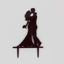 Свадебный сувенир на заказ Жених и невеста объятия цветок торт Топпер романтический фиолетовый акриловый Свадебный декор обручение торт Топпер