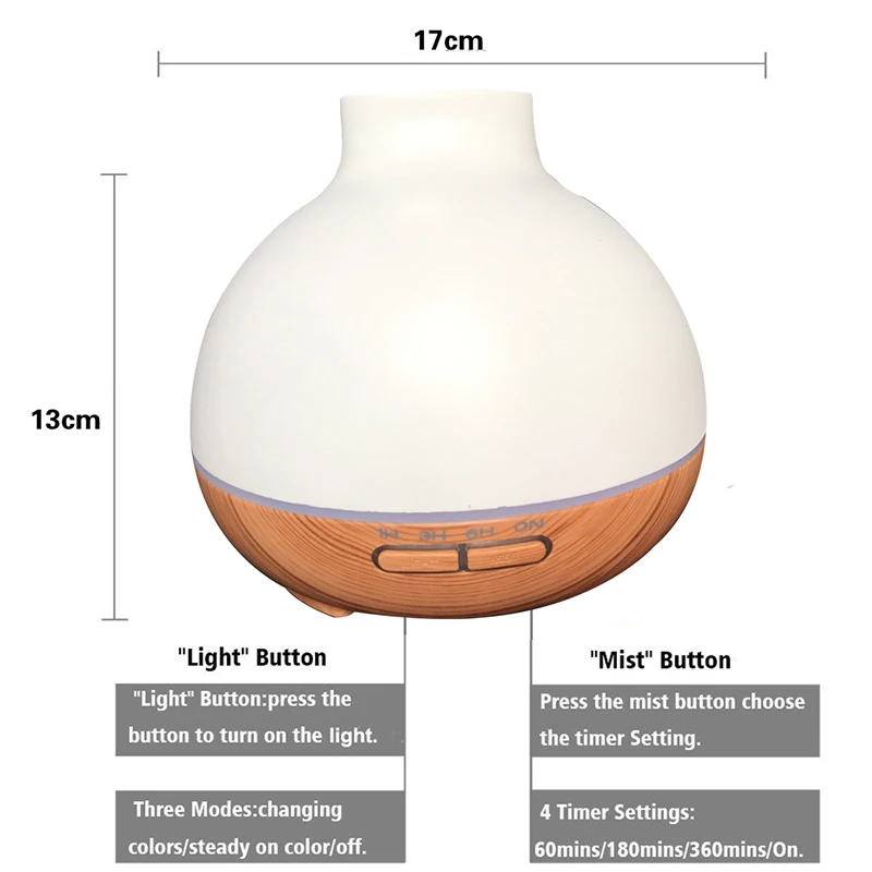 400ml Ultrasonic Humidifier Aroma Essential Oil Diffuser  Air Humidificadores With Night light Mist Maker fogger brumisateur  (1)