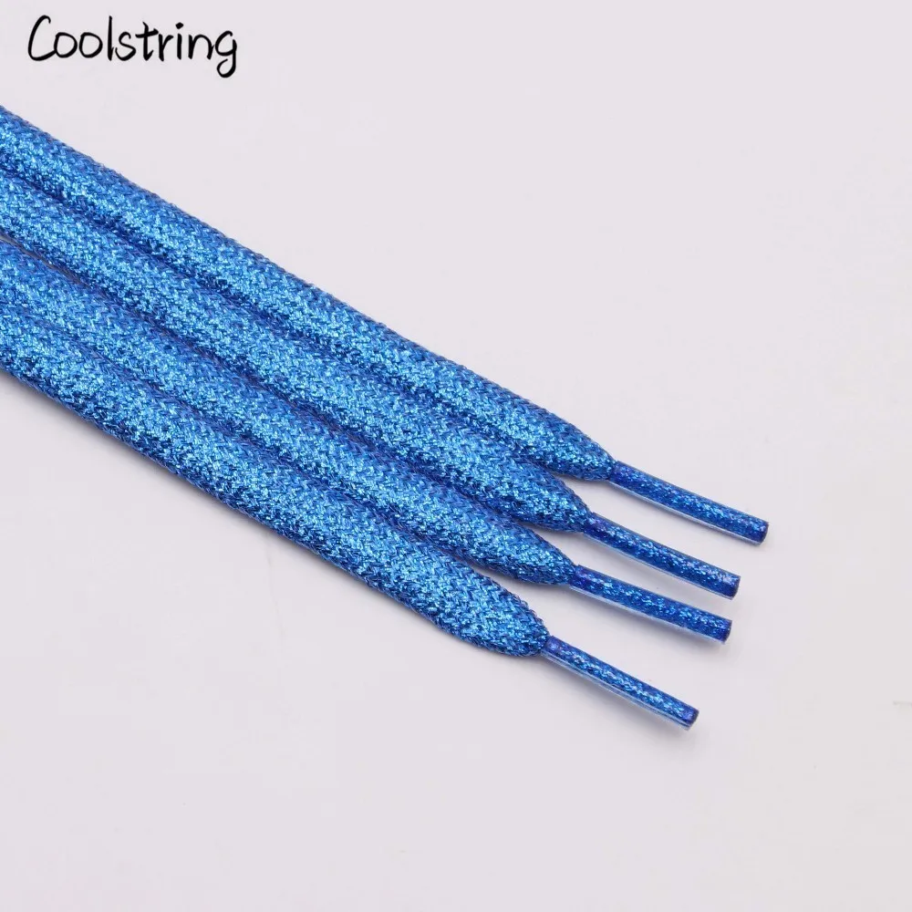 Coolstring Прохладный плоские блестящие шнурки Блестящие модные блестящие шнурки Рождество цвета Chic мерцающий 7 мм металлик - Цвет: 2356	Royal Blue